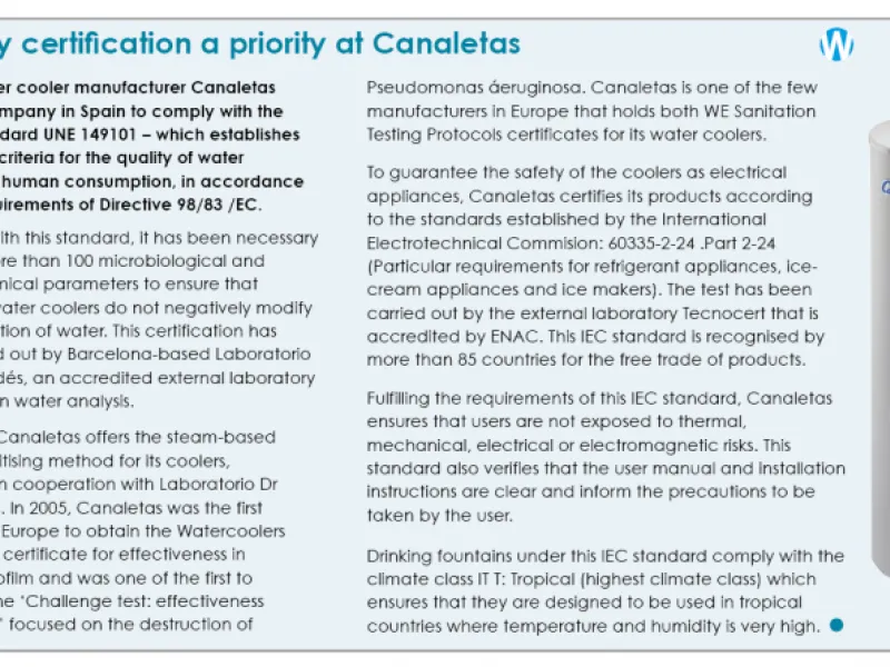 Para garantizar la seguridad de sus fuentes Canaletas certifica sus productos con la normativa IEC 